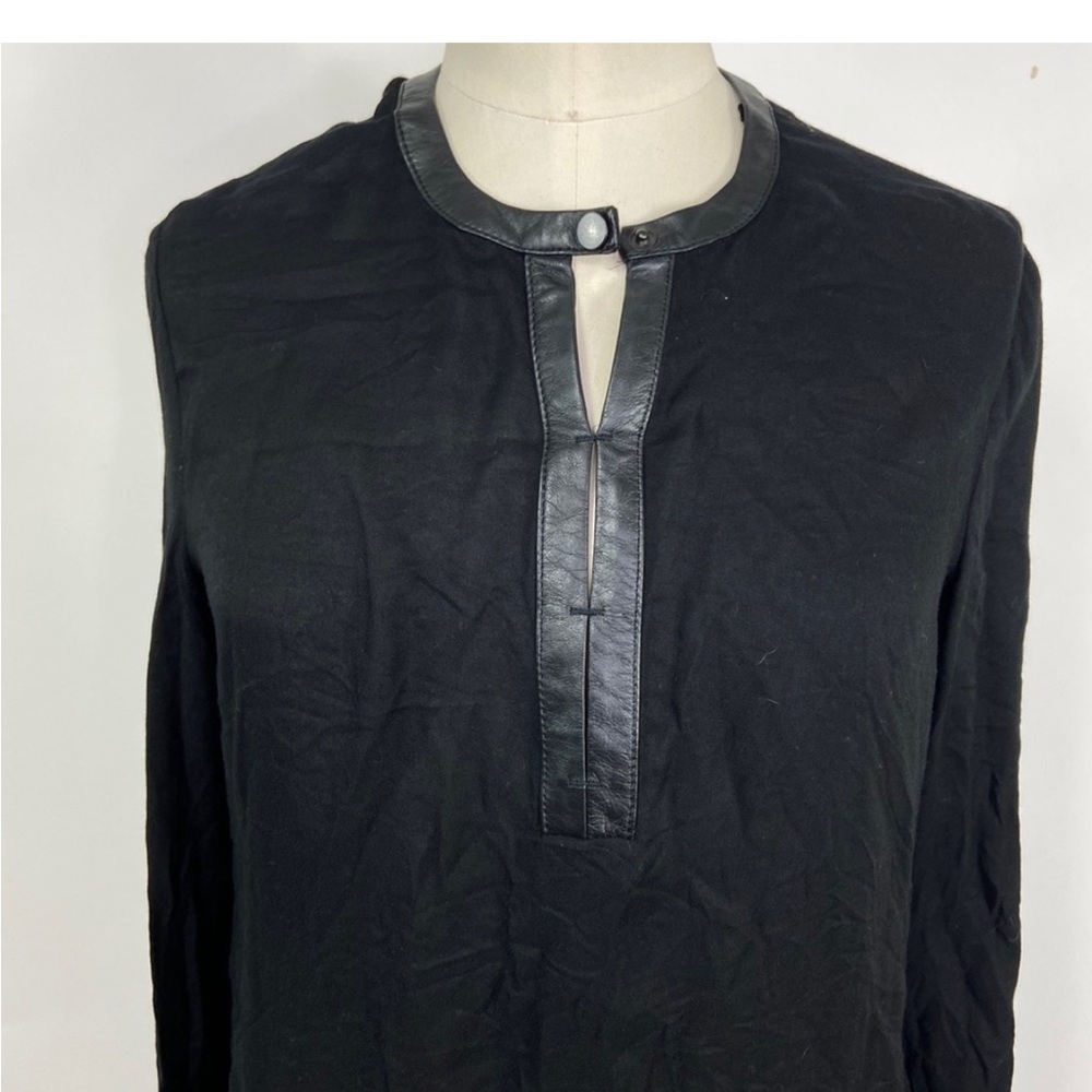 HELMUT LANG SHIRT W LEATHER DETAILS